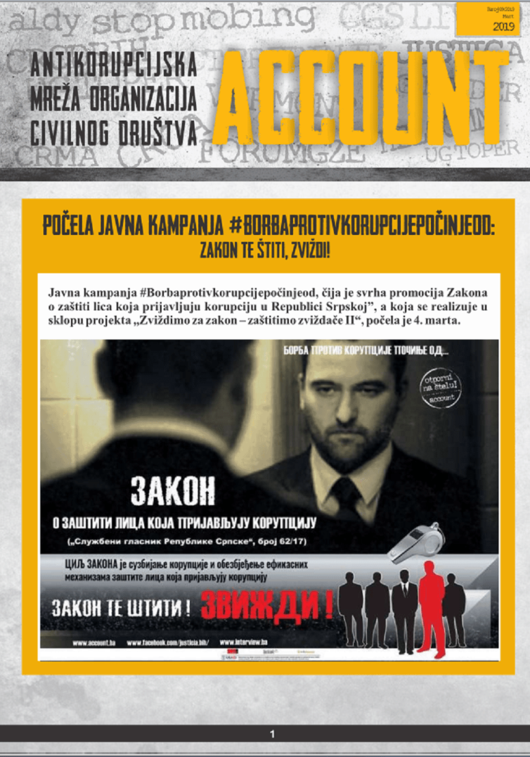 Želite znati više o aktivnostima ACCOUNT-a? Preuzmite naš Newsletter! ACCOUNT Newsletter (mart 2019.) BOS